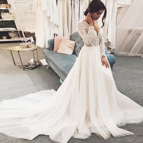 Ball Gown V Neck Lace Wedding Dresses For Dubai Arabic Princess Bride Gowns 2020 vestido de noiva 2020 Appliques Bridal Dress