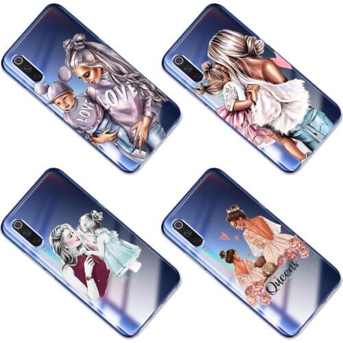 Black Brown Hair Baby Mom Girl Silicone Case for Xiaomi Mi POCO X3 NFC M3 F3 Note 10S 10i 10T 11X Pro 11i 11 Ultra 11 Lite Cover