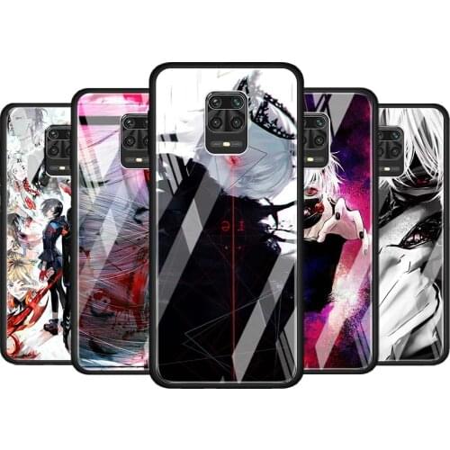 Anime Tokyo Ghoul for Xiaomi Redmi Note 10 Pro Max 10S 9T 9S 9 8T 8 7 Pro 5G Luxury Tempered Glass Phone Case Cover