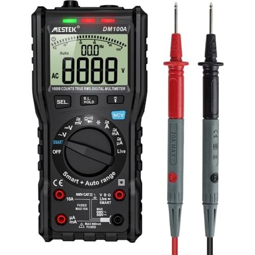 MESTEK DM100A Digital Multimeter Universal Meter 10000 Count AC/DC Voltage AC/DC Current Resistance Capacitance Measurement