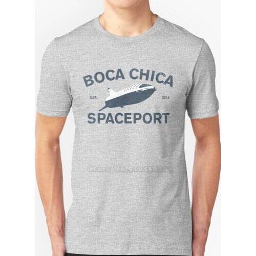 Boca Chica Spaceport New Hip Hop T-Shirt 100% Cotton Tshirts T Shirts Men Tee Tops Space Rocket Starship Elon Musk Bfr Star