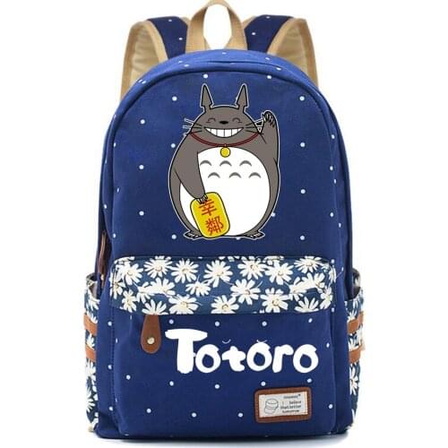 Anime My Neighbor Totoro Canvas Backpack Casual Schoolbag High Quality Teenger Packsack Mochila Unisex Student Travel Laptop Bag