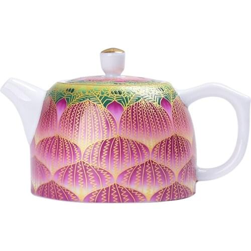 Lotus Ceramic Teapot Zen Kung Fu Handmade Flower Puer Tea Pot 200ml Porcelain Kungfu Teaware