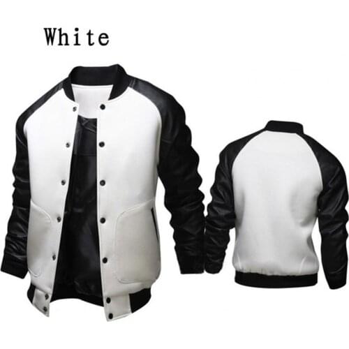 Jackets Autumn Men Long Raglan Sleeve Color Block Varsity Jacket Buttons Pocket Coat Streetwear куртка 2021
