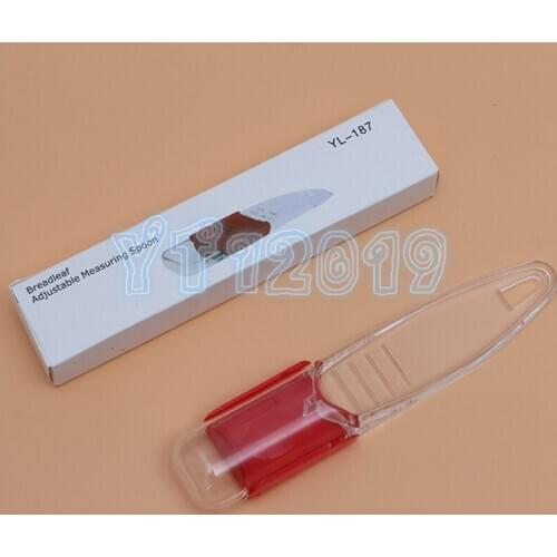 10pcs Plastic Adjustable Measuring Spoon Kitchen Transparent Red Baking Cooking Tools Measuring Scoop