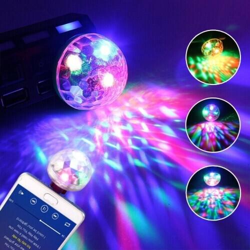 Mini Car USB Ambient Light DJ RGB Colorful Music Sound Led USB Interface Holiday Party Atmosphere Interior Dome Trunk Lamp Light
