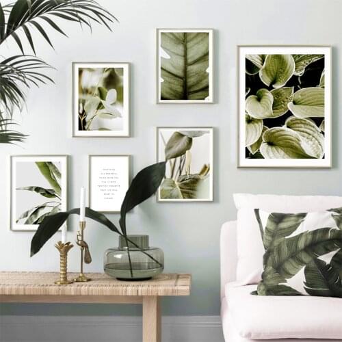 Fresh Nature Monstera Banana Leaf Wall Art Canvas Painting Nordic Posters And Prints Plant Wall Pictures For Living Room Decor