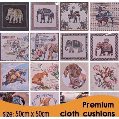 NEW Zakka 2PCS/LOT 50*50cm Cartoon diy handmade patchwork cotton linen fabric home textile Sofa sewing tilda woven tecido