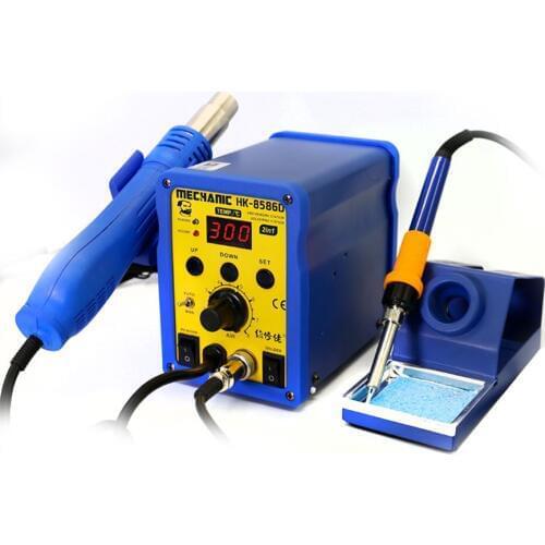 MECHANIC HK8586D 220V 700W Digital 2 in 1 SMD BGA Rework Soldering Station Hot Air Blower Heat Gun Solder Iron Welding Repair