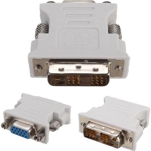 1pc DVI-D To VGA Adapter DVI-D 18+1Pin Dual Link Male to VGA 15 Pin Female Plug Adapter For PC Laptop