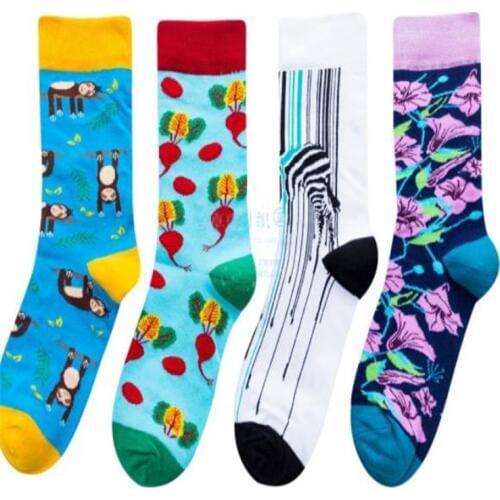 Turnip, morning glory, Ink Zebra, monkey, men and women cotton tube socks ZQ012