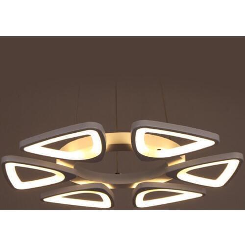 Modern minimalist LED chandeliers Restaurant study creative chandelier personality triangle chandelier office living room led