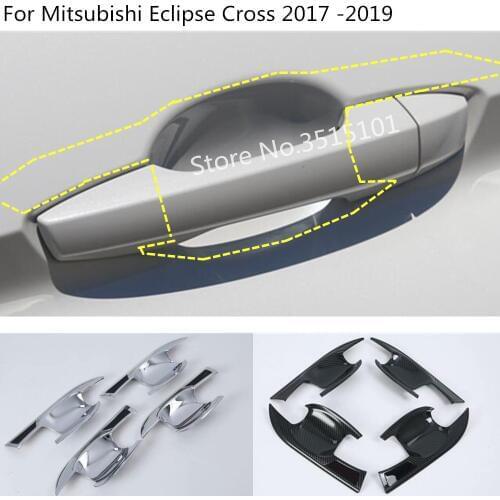 Car Styling Body Trim Outside External Door Bowl Stick Lamp Frame Panel 4pcs For Mitsubishi Eclipse Cross 2017 2018 2019 2020