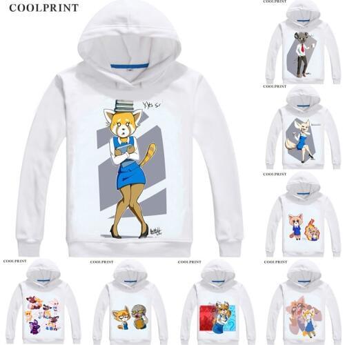 Aggretsuko Hoodies Hooded Hoodie Anime Aggressive Retsuko Aguresshibu Retsuko Retsuko red panda lesser panda Cosplay Sweatshirts