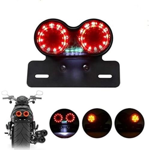 Universal Custom Motor Motorcycle Tail Light and License Plate Holder Turn Signals Brake Stop Lights for BMW Kawasaki