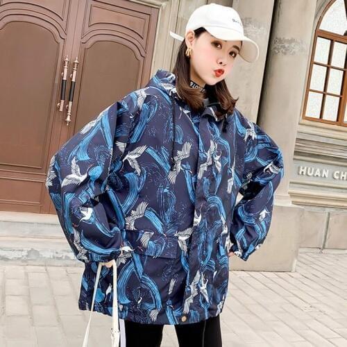 2020 spring new women Korean overcoat Harajuku style loose couple thin trench coat female Summer hooded sun protection tops d064