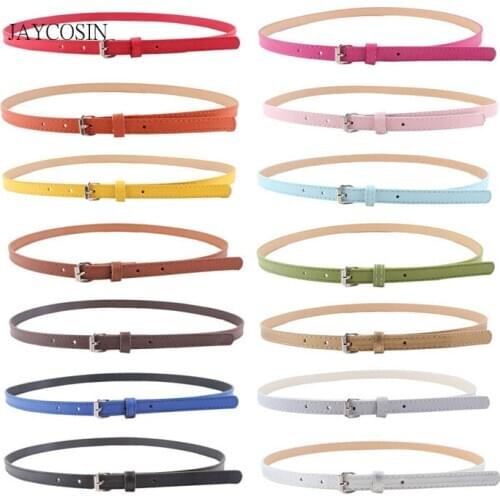 JAYCOSIN Multi-color Ladys Slender thin Belt Ceinture feminion Pigskin metallic buckle women waist belt Elastic Waist Belt A527