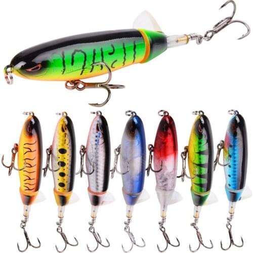 1PCS Whopper Popper 100mm13g Topwater Fishing Lure Artificial Bait Hard Plopper Soft Rotating Tail Fishing Tackle Geer Pesca