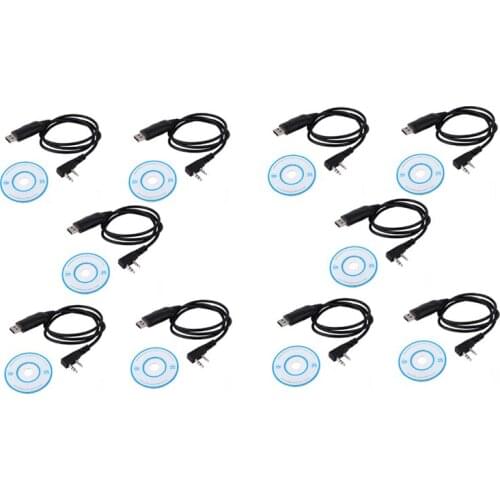 Lot 10pcs USB Programming Write Frequency Line Cable For Baofeng UV5R UV-5R 888S Retevis RT5R H777 Kenwood Radio Walkie Talkie