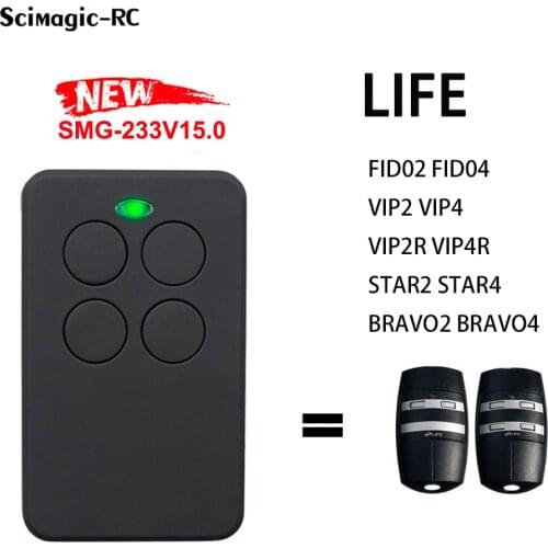 100% For Garage Control Clone LIFE VIP2 VIP2R VIP4 BRAVO4 FIDO2 FIDO4 STAR2 STAR4 BRAVO2 433.92MHz Rolling Code Opener