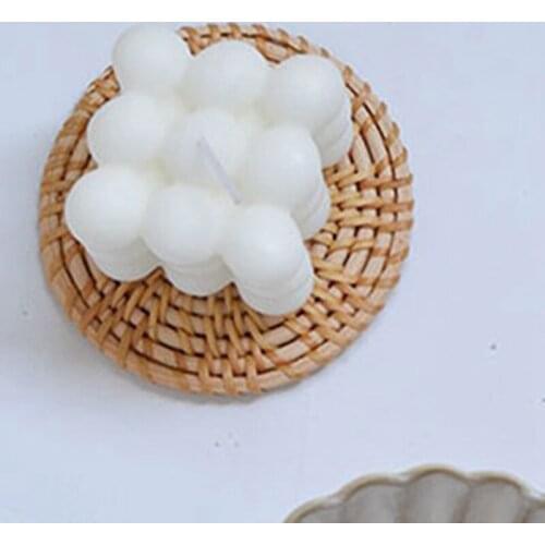 Hot 4 Pcs Rattan Coasters for Drinks Braided Cup Coaster Absorbent Handmade Braided Coaster Heat Insulation Coaster