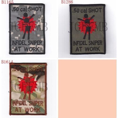.50 cal shot infidel sniper at work Morale tactics Military Embroidery patch