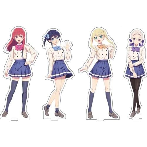 Anime Kanojo mo Kanojo Saki Saki Minase Nagisa Acrylic Stand Figure Model Plate Display Tabletop Decor Cosplay Uniform Series