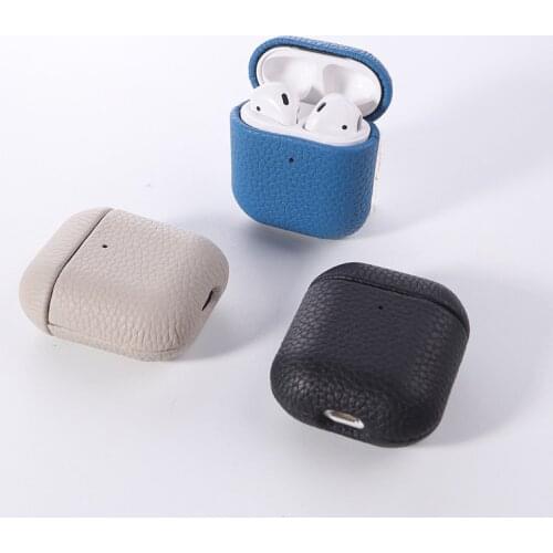 Premium Genuine Leather Wireless Earphone Case For iPhone Charging Box For AirPods 1 2 Pro Shockproof Back Coque Accessories