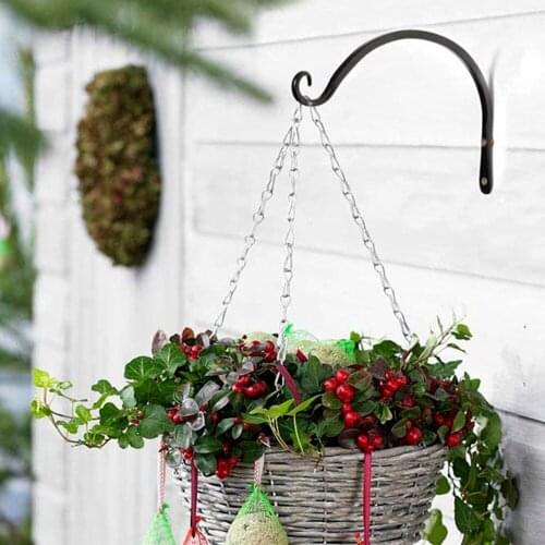 Black Iron Wall Light Hook Bracket Hanging Plants Bracket Wall Hanging Flower Pot Support Bracket Hook Balcony Home Decoration