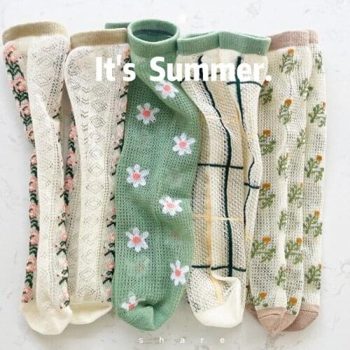 1-12T Toddler Kid Baby Girls Floral Socks Elegant Cute Sweet Summer Mesh Fishnet Socks Party Club Beach Boho Playa Stockings