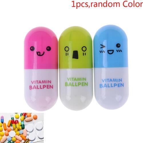 1Pc Portable Capsule Shaped Travel Pill Box Medicine Plastic Case Drug Container Random Colur