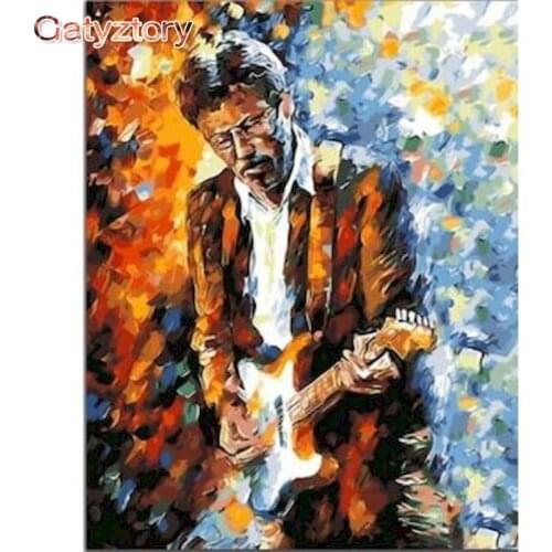GATYZTORY DIY Painting By Numbers Kits Man Playing Guitar Figure Picture By Numbers Acrylic Paint On Canvas Handpainted Home Art