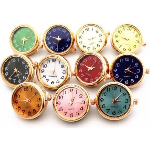 Hot Selling 6pcs Mix 18mm Rose Gold Watch Snap Buttons Charms Fit Ginger Snap Bracelet Women Bangles Necklace Jewelry