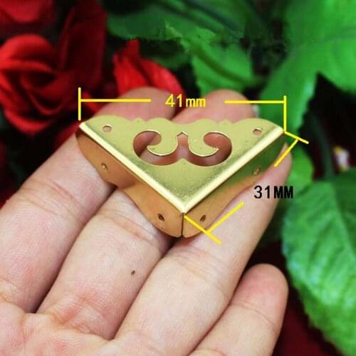 Brass 31mm Side Corner of Furniture Corners Triangle Fillet Gift Upscale Decorative Sheet Copper Purses Gusset,Yellow Leg
