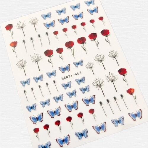 Cartoon butterfly flower cat 3D Back glue Nail decal Nail sticker Nail decoration Nail art Nail tool Nail ornament