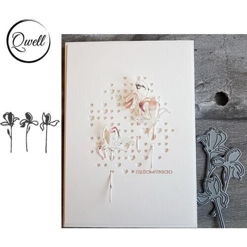 QWELL Set of Flowers Metal Cutting Dies for Scrapbooking and Card Making Paper Embossing Craft New 2019 die cuts
