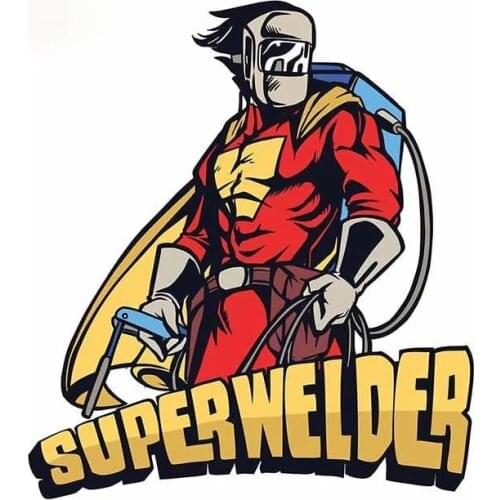 S50282# 13CM/15CM/17CM Personality PVC Decal Superhero Welding Welder Car Sticker on Motorcycle Laptop Decorative Accessories