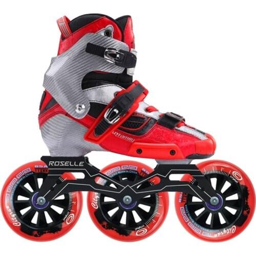Original CRAZY Carbon Fiber Inline Speed Roller Skates with 3x110 mm 85A Wheels Professional Kids Adult Skating Shoes Patines