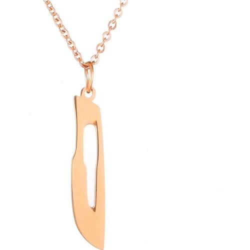 20 pcs Stainless Steel Scalpel Necklace Gold Pendant Collar Chemistry Medical Fashion Jewelry Women Gift for Nurse/Doctor/Intern