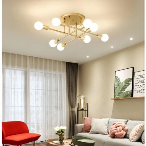 Nordic Simple Modern Iron LED Ceiling Lights for Living Room Vintage Industrial Loft Ceiling Lamps for Home Lighting Fixtures