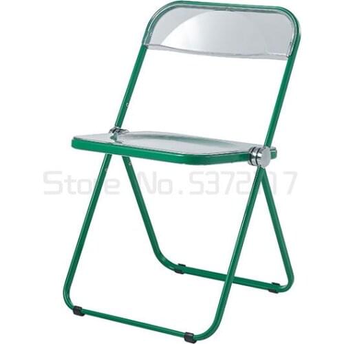 Nordic transparent folding chair household back net red ins dining chair simple metal cosmetic chair