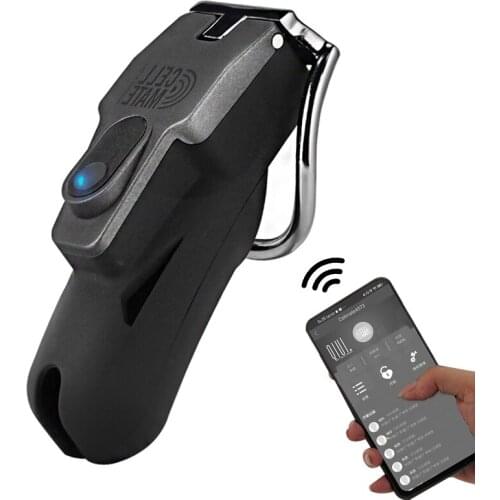 APP remote control chastity cage male chastity lock with porous design breathable and comfortable BDSM cock lock chastity belt
