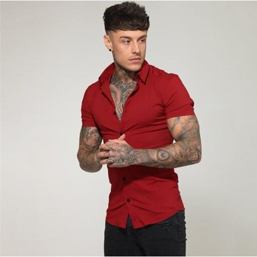 New Mens Fashion Spring Summer Brand Sports Short Shirts Casual Breathable Fitness Clothing Turn-down Collar Short Sleeve Shirts