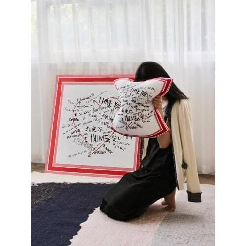 48x48cm A love letter silk pillow Seat Cushion Back Cushion Lumbar Rests pillow do not with core