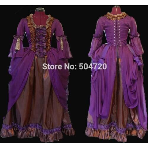Tailored! purple Vintage costumes 18th Duchess Retro medieval Renaissance Reenactment Theatre Civil war Victorian dressHL-424