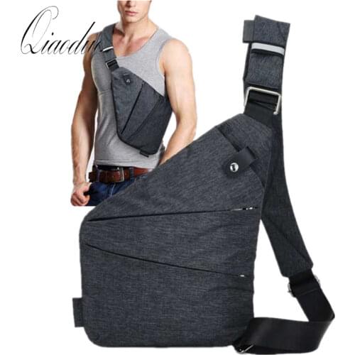 Brand Men Travel Business Fino Bag Burglarproof Shoulder Bag Holster Anti Theft Security Strap Digital Storage Chest Bags