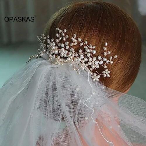 Bride Comb Wedding Handmade Simulated Pearl Bridal Hair Pin Women Headwear Jewelry Hair Accessories PT