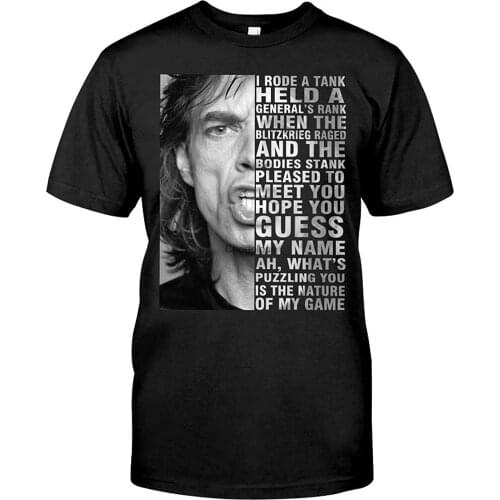 Funny Mick Jagger Sympathy for The Devil T Shirt Gift for Men Women DMN Tee Black
