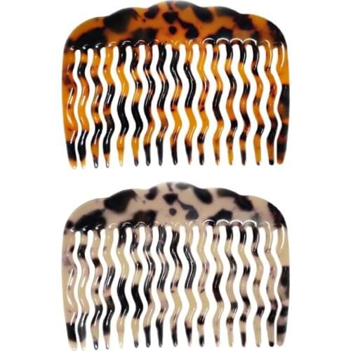 Celluloid Acetate Twist Hair Side Comb Wavy 17 Teeth Tortoise Hairpin Barrette R2LE