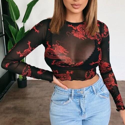 Y2k Harajuku Gothic Dragon Print Tank Female T Shirt E-girl Aesthetic Punk Style Vintage Printed Black Autumn Tee Crop Top #t2p